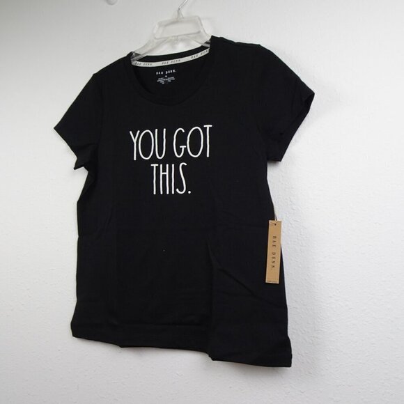Rae Dunn T-Shirt Women's Size M Black YOU GOT THIS Short Sleeve Cotton Blend - Picture 3 of 9